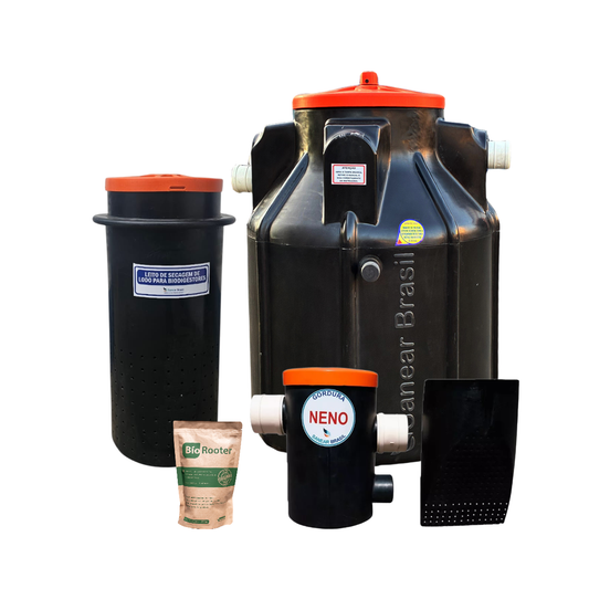 Biodigestor 750L/dia + Leito de secagem 200L + Caixa de Gordura 20L