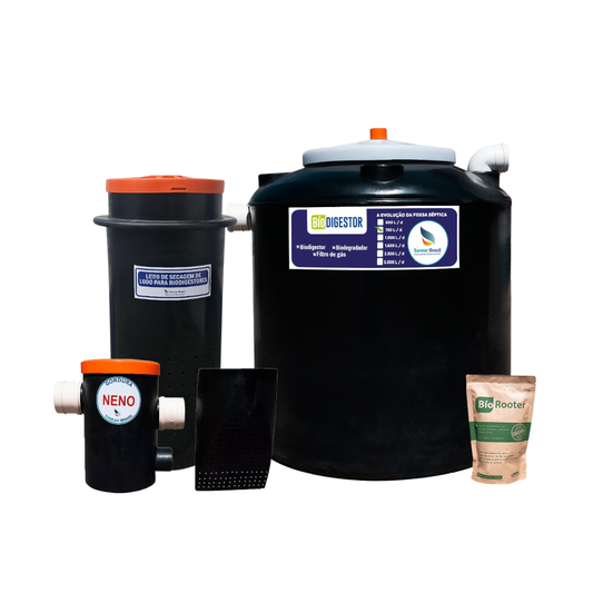 Biodigestor 600L/dia + Leito de secagem 200L + Caixa de Gordura 20L