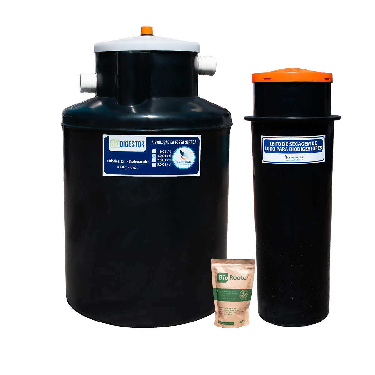  Kit Biodigestor 1000L + Leito de Secagem Sanear Brasil