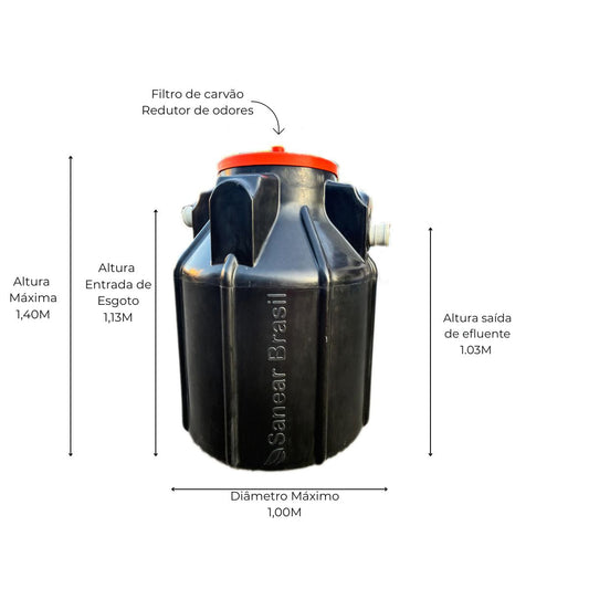 Biodigestor 750L - Sanear Brasil - Sanear Brasil - Loja oficial | Produtos para tratamento de Água e esgoto
