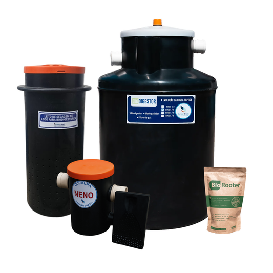 Biodigestor 1000L/dia + Leito de secagem 200L + Caixa de Gordura 20L