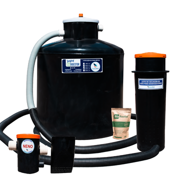 Kit super biodigestor de 2500L leito e gordura Sanear Brasil